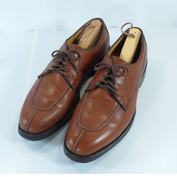 Men\'s Allen Edmonds Dellwood Brown Leather Split Toe Oxford Shoes Size 12 D main image 6